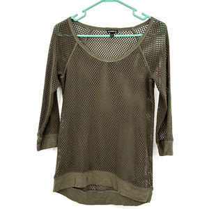 Express size small green mesh style shirt top blouse‎ sheer
